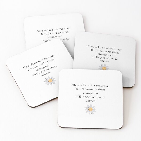 Katy Perry Daisies Lyrics Coasters (Set of 4)