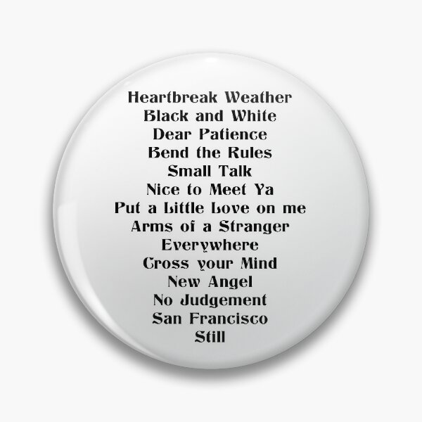 Item preview, Heartbreak Weather Song List designed and sold by Holly-plant.