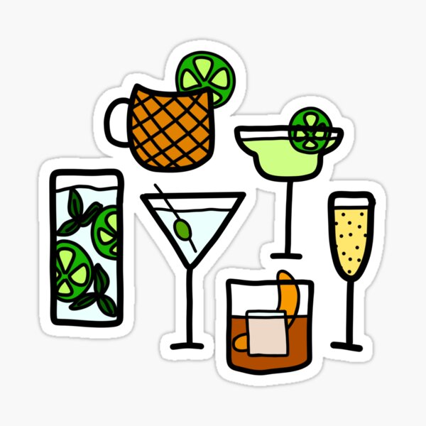 Item preview, Bottoms Up Cocktails Drinks designed and sold by Lavenderbuttons.