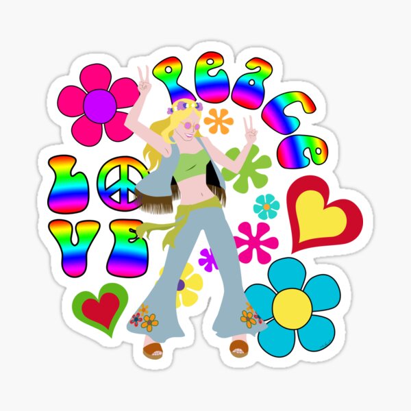 Blonde Hippy Chick Sticker