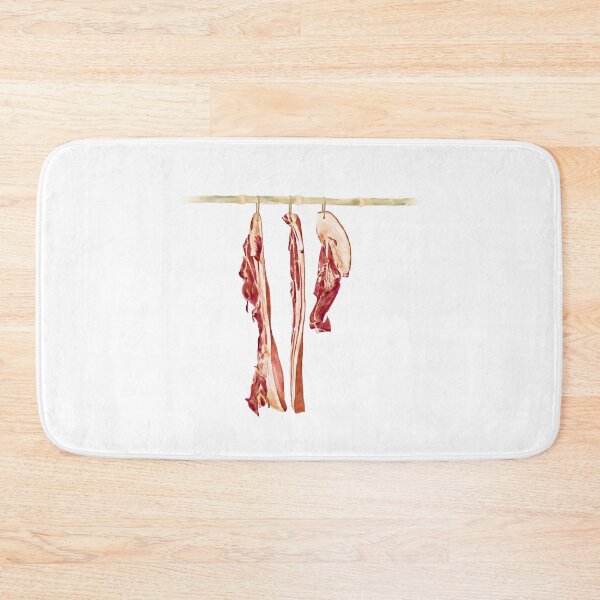 Item preview, Watercolor Illustration of preserved meat hanged on a bamboo pole designed and sold by iswenyi.