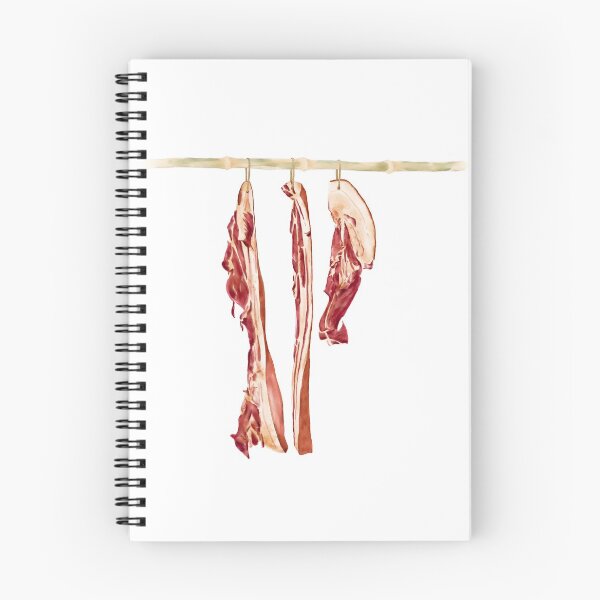 Item preview, Watercolor Illustration of preserved meat hanged on a bamboo pole designed and sold by iswenyi.