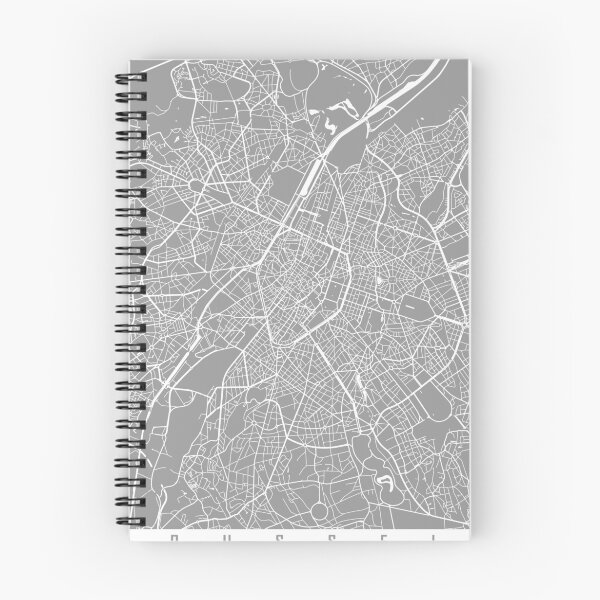 Item preview, Brussels map grey designed and sold by mapsart.