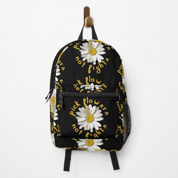 Item preview, Pick Flowers Not Fights in Black designed and sold by sarahrinouye.