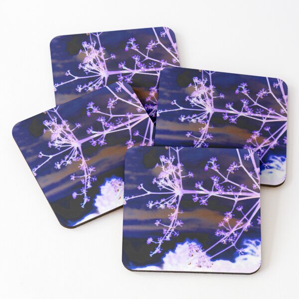 Item preview, Snowflake Appearance Budding Plant with Cloudy Dark Sky Background_Inverted Colours designed and sold by StayCuztom.