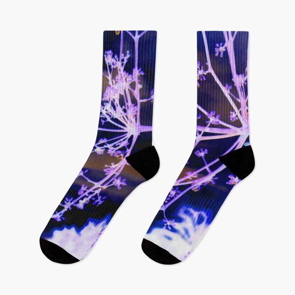 Item preview, Snowflake Appearance Budding Plant with Cloudy Dark Sky Background_Inverted Colours designed and sold by StayCuztom.