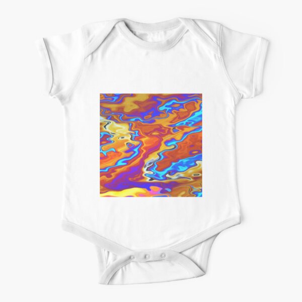 Colorful Acrylic Abstract Art Short Sleeve Baby One-Piece