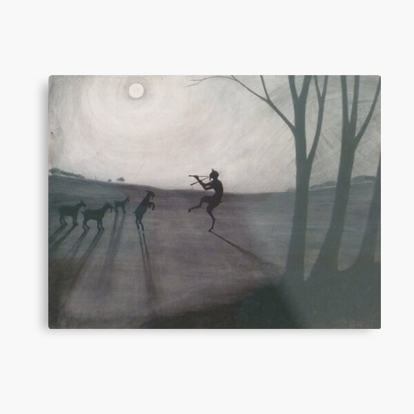 Goats in the night Metal Print