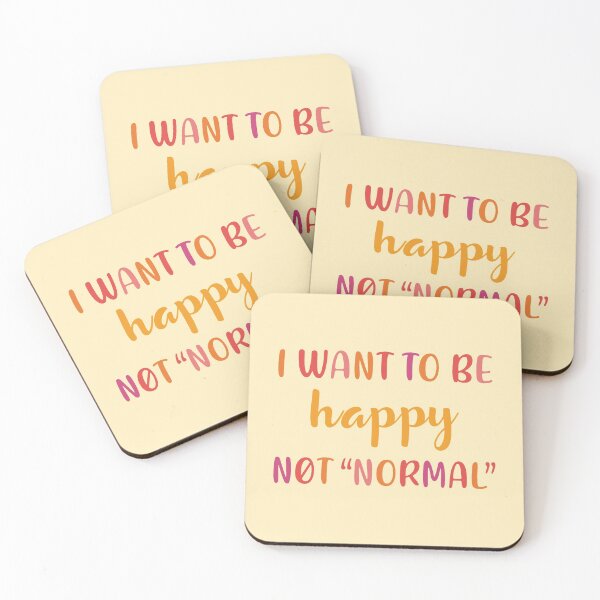 Item preview, I want to be happy, not "normal" - Red and orange designed and sold by Magda Montero.
