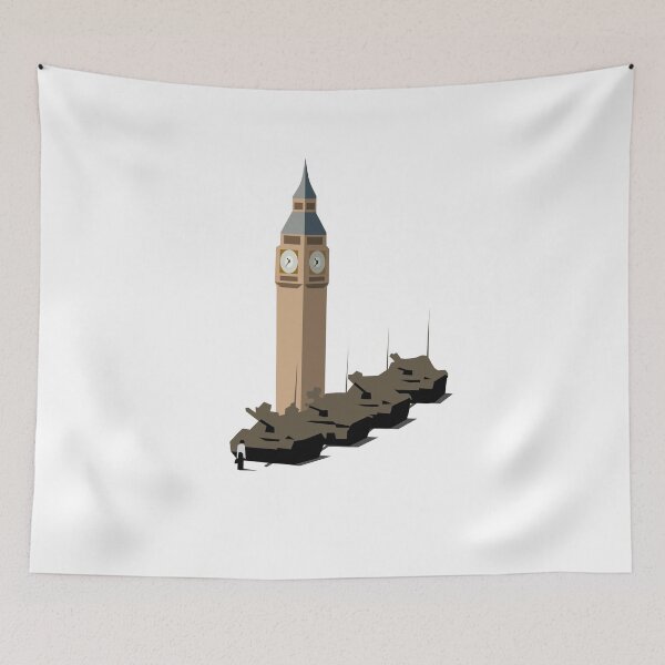 Item preview, London version of Tank Man Vector Graphic, Tiananmen, CCTV, Obey, Banksy, Occupy, Macro, Global, Protest designed and sold by Envelope-Studio.