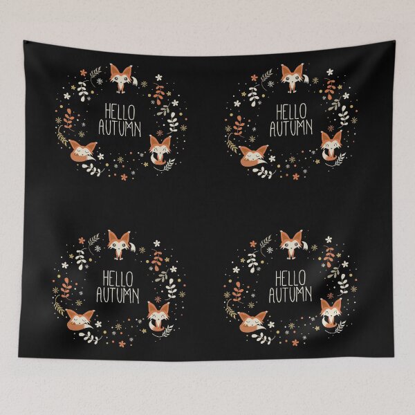 Item preview, Hello Autumn, Cute Foxes designed and sold by Cute  Pawz.