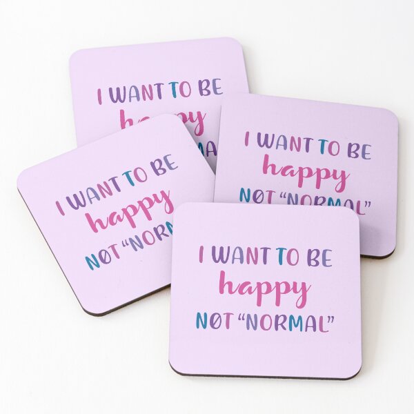 Item preview, I want to be happy, not "normal" - Pink and purple designed and sold by Magda Montero.