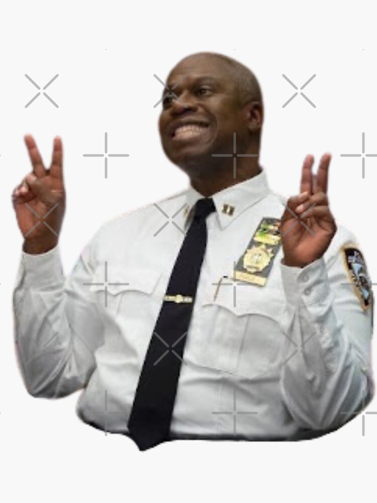 Thumbnail 3 of 3, Sticker, Captain Raymond Holt - Peace Sign designed and sold by Brooklyn-99shop.