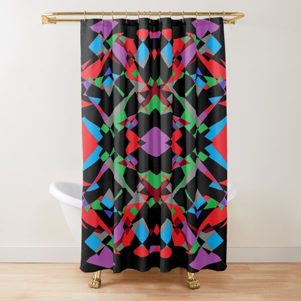 Colorful World of Sharp Corners Shower Curtain