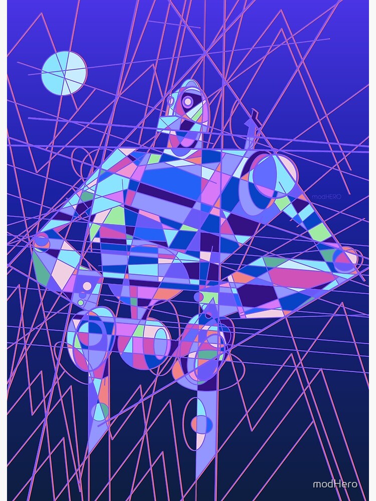 Thumbnail 2 of 2, Art Board Print, Deco Giant Guy! | designed and sold by modHero.