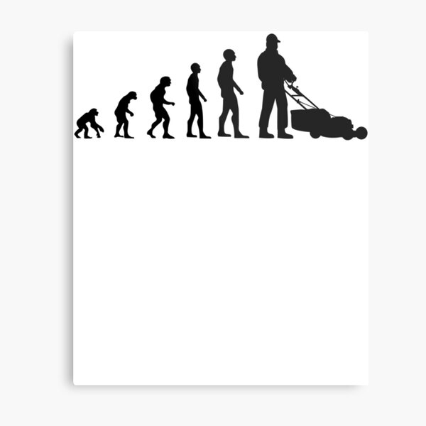 "Rasenmähen Rasen Mähen Evolution Lustig Geschenk" Metallbild von
