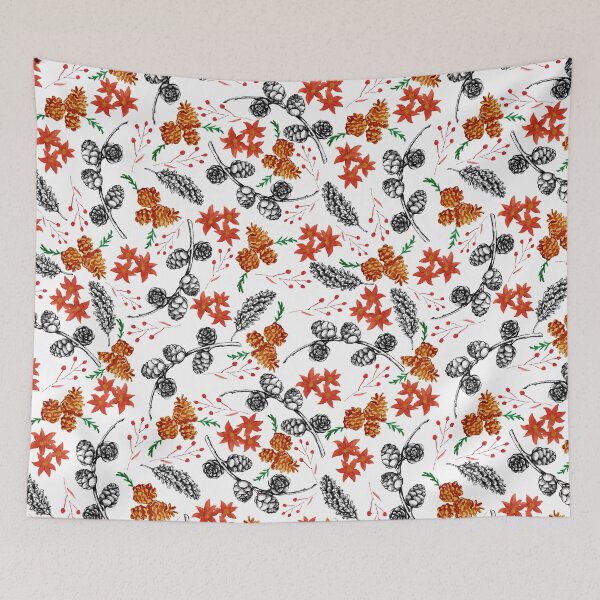 Item preview, Cones and poinsettia designed and sold by Emma Kunz.