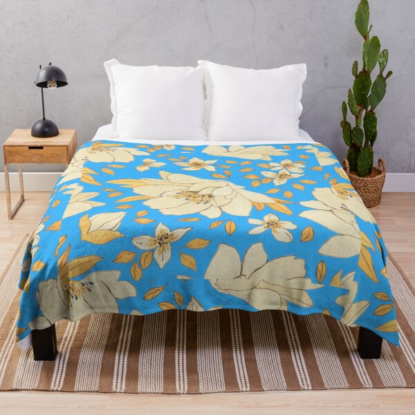 Item preview, Designer Flowers on Royal Blue Background designed and sold by Rcasadesign.