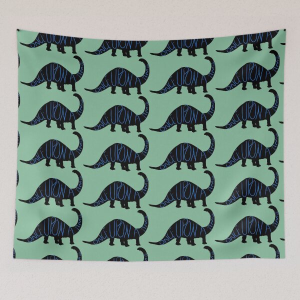 Item preview, Dinosaur Once Upon a Time in blue designed and sold by ittybittyowl.
