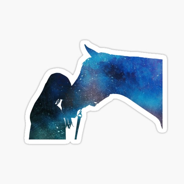 Girl with Horse Watercolor Sticker for Laptop,Waterproof,Hydro Flask,Car Sticker