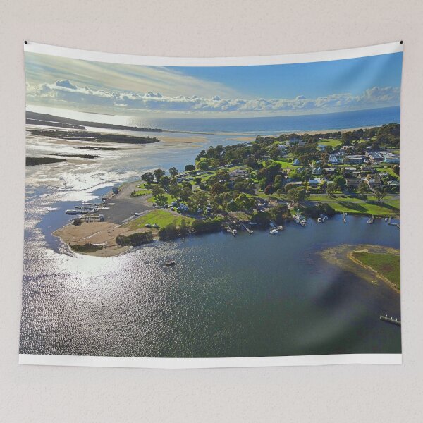 Item preview, Mallacoota Town Center with Gabo Island in the background designed and sold by Colin Dixon.