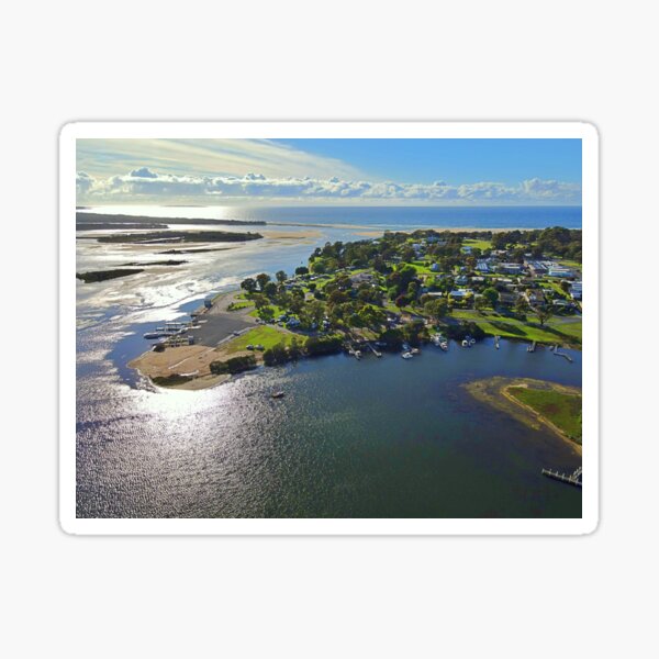 Mallacoota Town Center with Gabo Island in the background Sticker