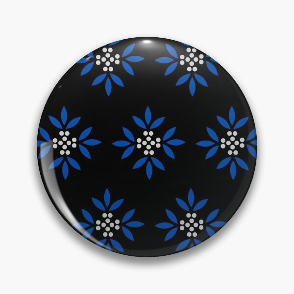 Item preview, Black and Blue Flowers Pattern designed and sold by MariesDesigns11.