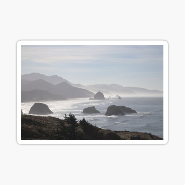 Ocean mist at Cannon Beach Sticker
