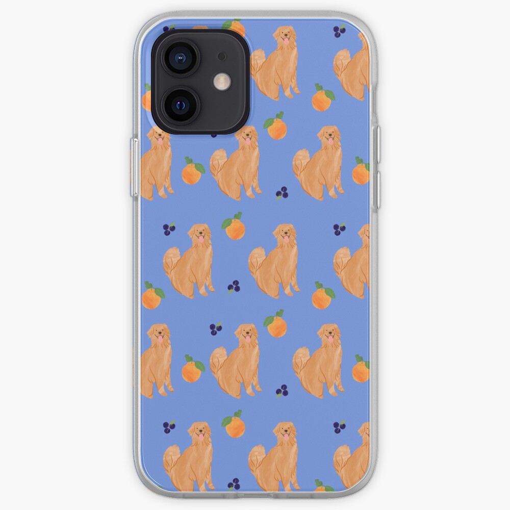 Golden Retriever and fruits iPhone Case