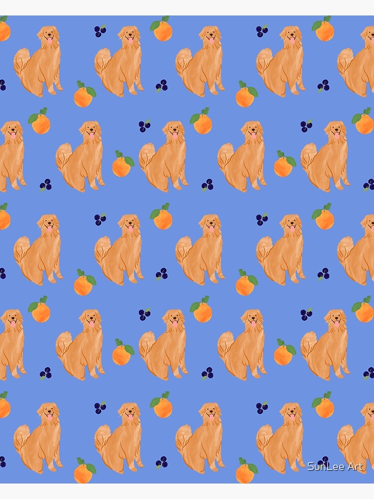 Golden Retriever and fruits by sunleeart