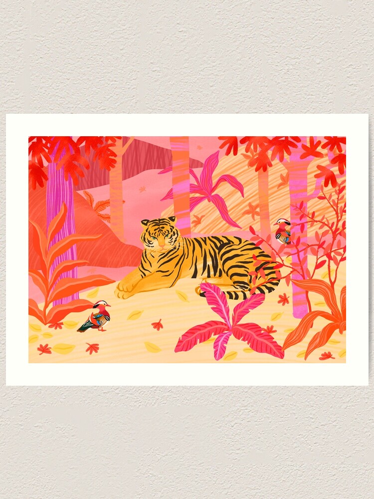 Alternate view of Tiger and Mandarin Ducks Art Print