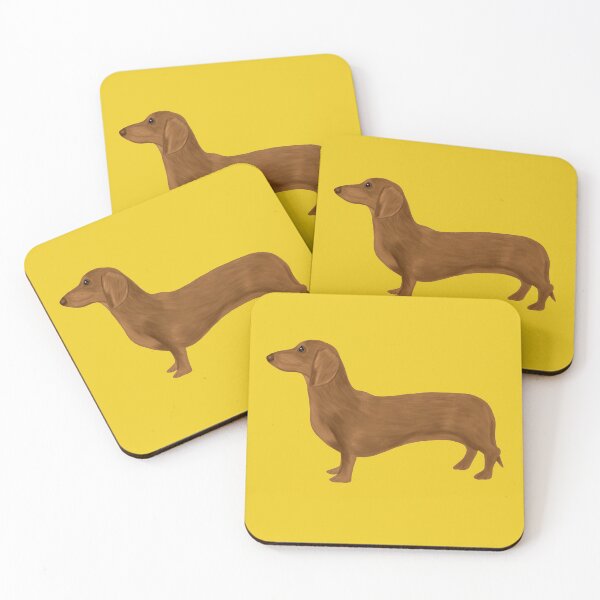 Item preview, Painted Dachshund on Yellow designed and sold by Kittys-Art.