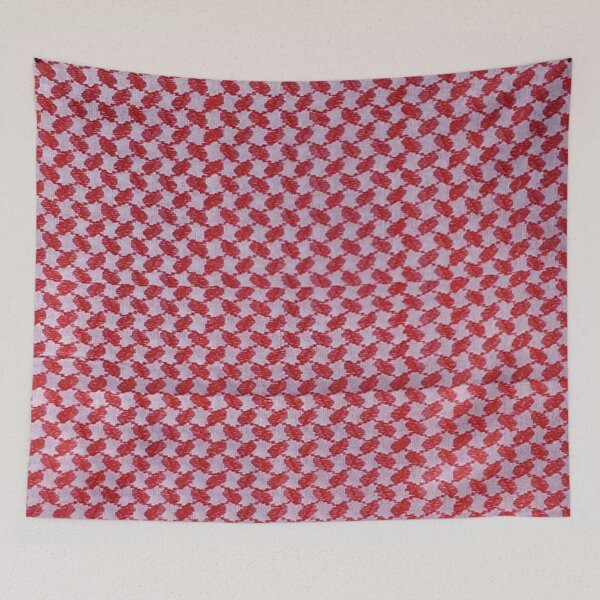 Item preview, Real red and white shemagh kaffiyeh mask scarf designed and sold by baligaia.