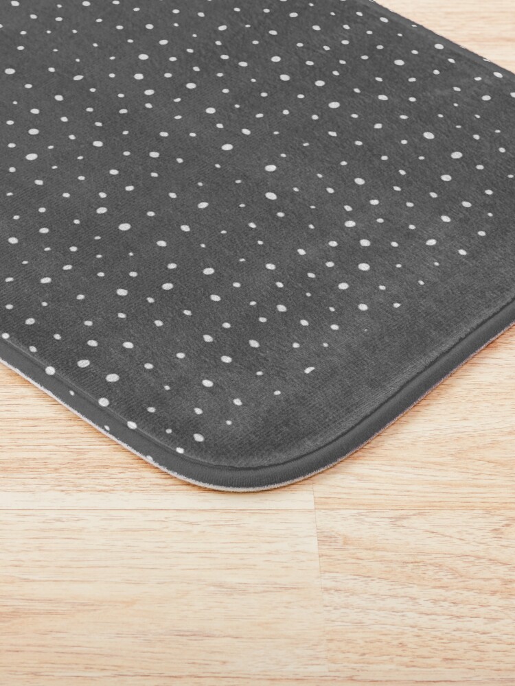 Alternate view of Dark gray & white polka dot pattern Bath Mat