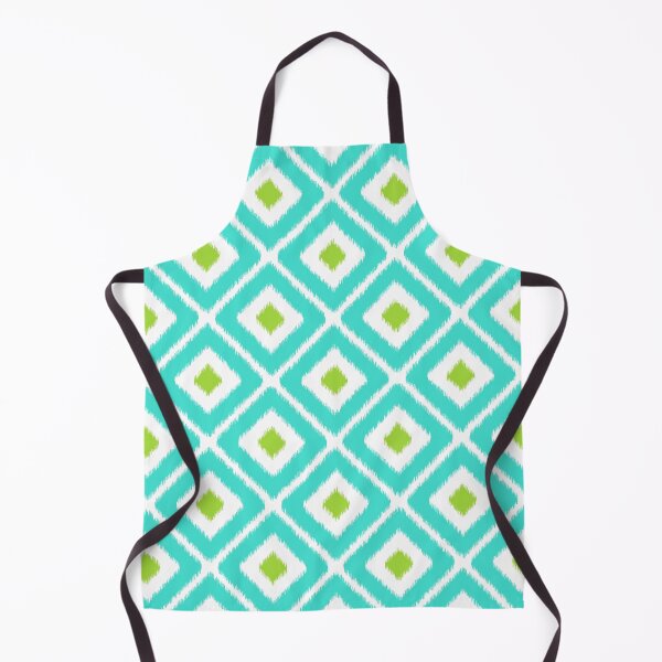 Item preview, White and turquoise ikat diamond pattern designed and sold by IoanaHraball.