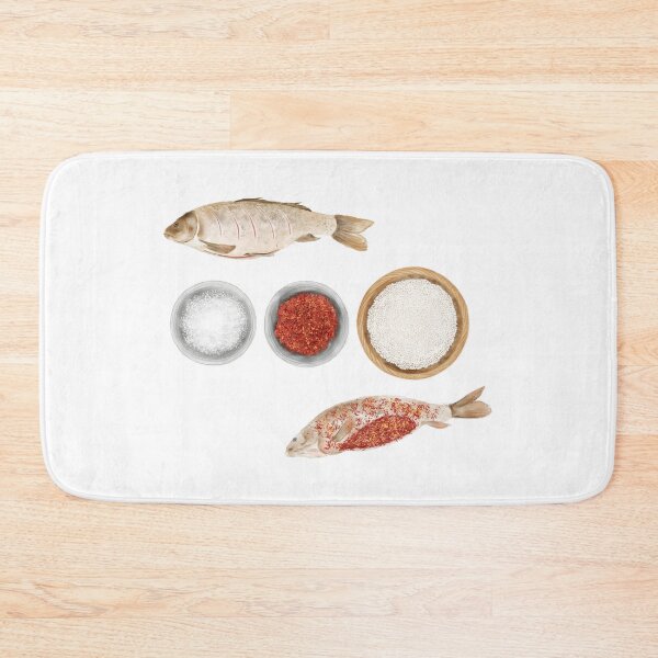 Item preview, Watercolor Illustration of The process of marinating a fish designed and sold by iswenyi.