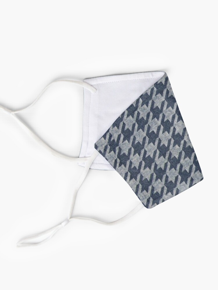 Classic White and Blue Houndstooth Print Scarf