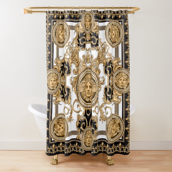 Baroque décoratif de luxe avec tête de méduse Rideau de douche