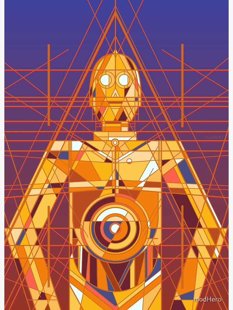 Thumbnail 2 of 2, Art Board Print, Deco Three PO | designed and sold by modHero.
