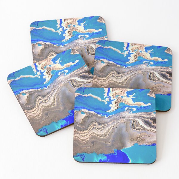 Item preview, Blue Lagoon acrylic abstract painting designed and sold by Color Splash Gallery.