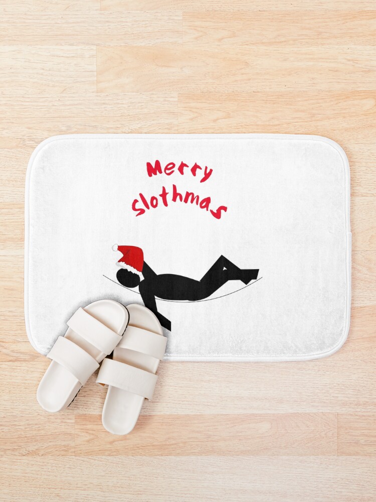 Thumbnail 1 of 6, Bath Mat, Merry Slothmas designed and sold by UncleStuScience.