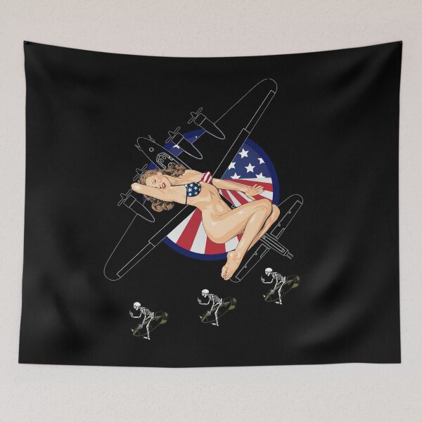 Item preview, WWII Nose Art Bomber Hot USA Bikini Retro B17 Vintage Bomber designed and sold by TheDirtyGringo.