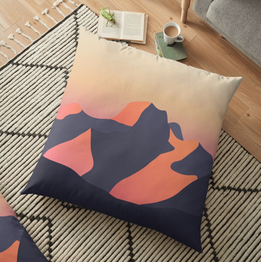 Mountain Sunset Floor Pillow