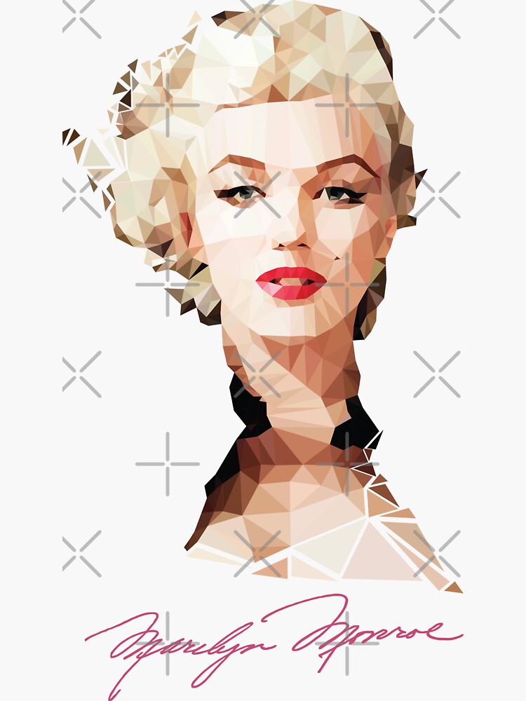 Marilyn Monroe Pink Dress Low Polygon Art by StellarTatter