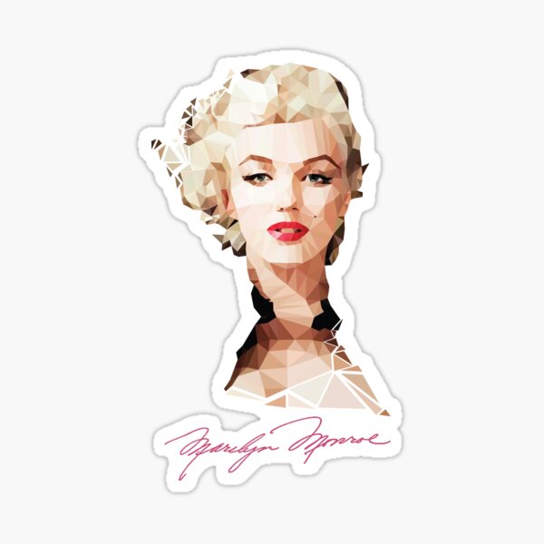 Marilyn Monroe Pink Dress Low Polygon Art Sticker