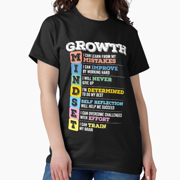 Vista previa del artículo con la obra «Significado de la mentalidad de crecimiento», diseñado y vendido por DetourShirts.