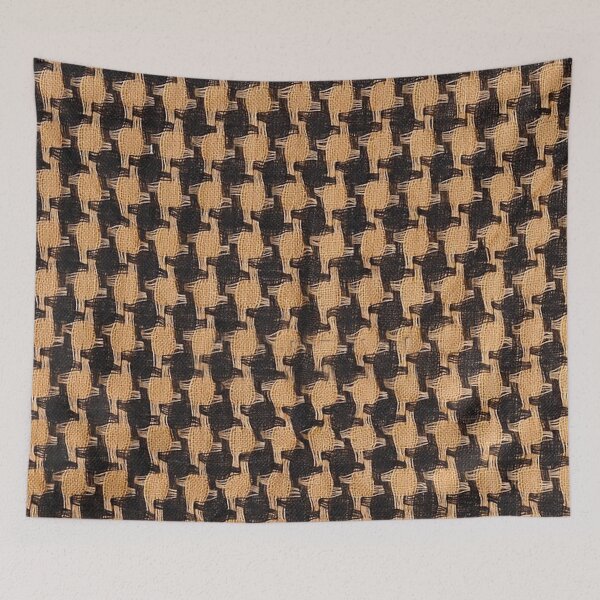Item preview, Beige light brown earthy houndstooth pied de poule shemagh kaffiyeh pattern scarf designed and sold by baligaia.