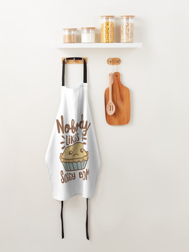 Alternate view of Nobody Likes A Soggy Bottom Cartoon Pie Apron