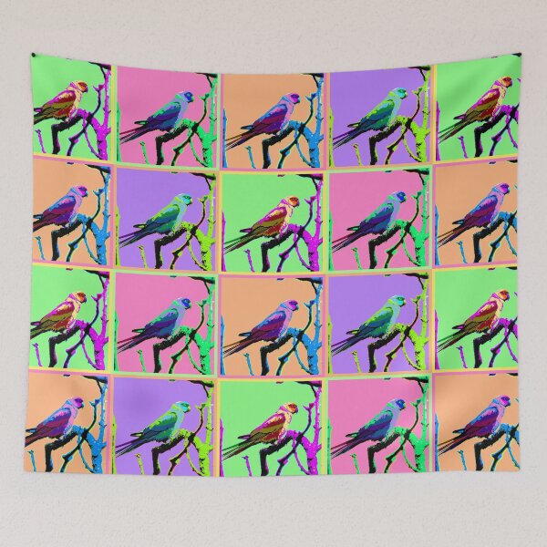 Item preview, Neons and Pastels Barbados Green Parrot_Rose-Ringed Parakeet Collage designed and sold by StayCuztom.