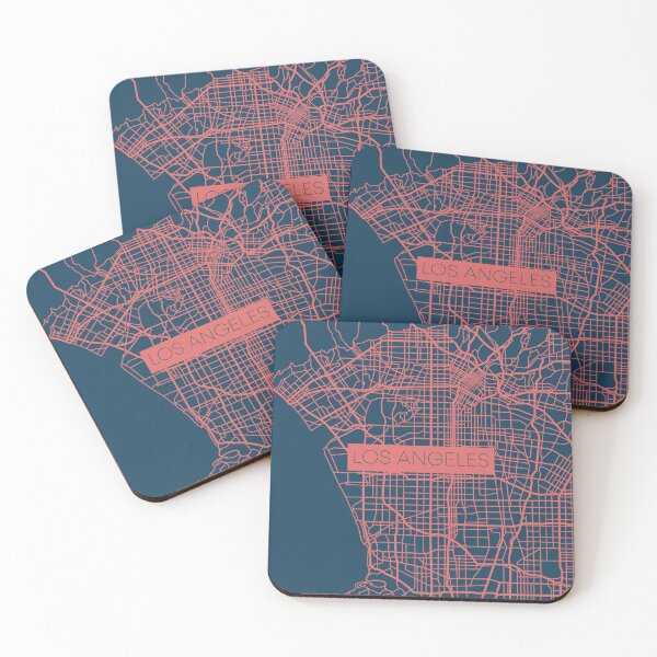 Item preview, Los Angeles Street Map Pink and Blue designed and sold by HelloGentry.